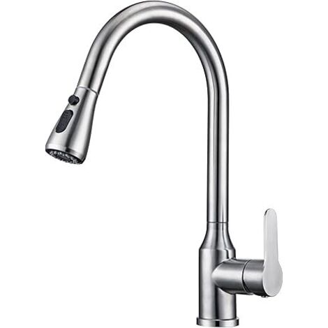 Robinet de cuisine Robinet de cuisine avec trois modes extractibles, mitigeur de cuisine pivotant à 360 ° pour évier de cuisine mitigeur à levier unique haute pression (1/5)