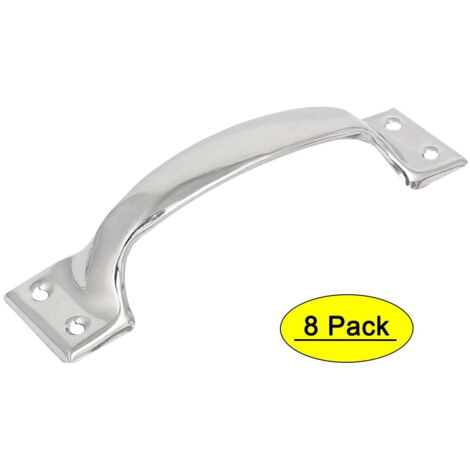 Accueil Porte d'entrée en acier inoxydable 4 trous poignée argent 5 pouces de longueur 8 pièces (1/5)