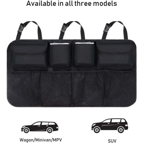 Multipurpose Pliables Sac de Rangement Voiture, coffre rangement voiture, voiture rangement, Noir (1/5)