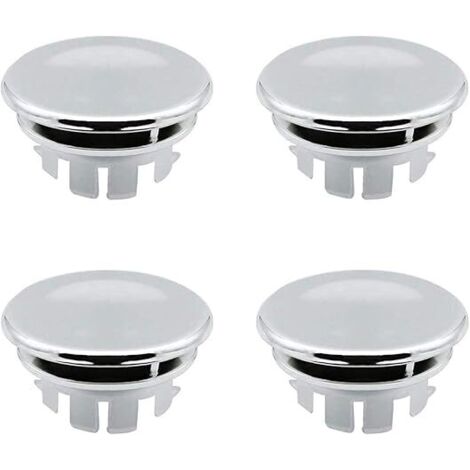 Bouchon de trop-plein de remplacement pour évier - Bouchon de trop-plein rond pour inserts de stockage d'évier (4 pièces/chrome) (1/5)