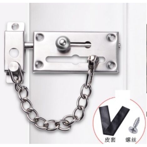 1 Pcs Chaîne de Porte en Acier Inoxydable Verrou de Sécurité Argent Anti-Vol Serrure Solide Glissière pour Maison Hôtel Protection Fiable pour Famille (1/5)