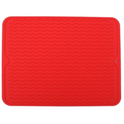 Tapis D'égouttage en Silicone, Antidérapant Tapis Égouttoir, Tapis D'évier, Résistant à la Chaleur Tapis de Séchage en Silicone, Tapis égouttoir de Comptoir, pour Cuisine(40×30CM)(rouge) (1/5)