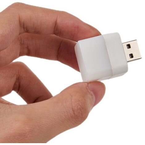 Petite veilleuse USB 5V LED prise USB lampe PC portable chargeur d'alimentation Mini lampes de livre Protection des yeux lampe de lecture carrée 2 lumière blanche et lumière chaude