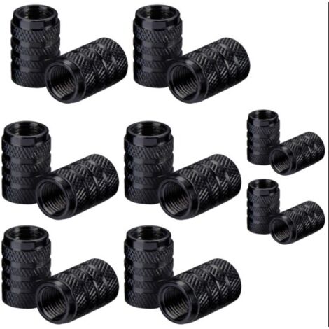 16 Pièces Bouchons de Valve de Pneu en Aluminium Capuchon Antipoussière de Roue de Voiture (Noir ) (1/5)