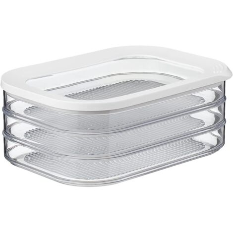 boîte à charcuterie 3 étages- boîte de rangement frigo pour charcuterie - trois boîtes de conservation séparées - passe au lave-vaisselle - 22.5x16x9cm (1/5)