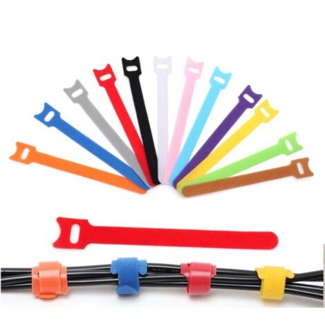 100 Pièces Attache Cable, 15cm Réutilisable Serre Cable en Nylon, Reglable Sangles Câbles pour Cordes et Gestion des Câbles (12 Couleurs)Couleur aléatoire (1/5)