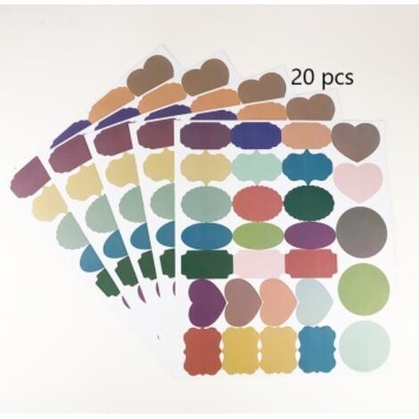 20 Pcs Étiquette de Tableau Noir Auto-adhésif Autocollants de Tableau de Couleur étanche réutilisable Petit Autocollant de Tableau Noir étiquette pour Organisateur de Maison et de Bureau-23x27cm (1/5)