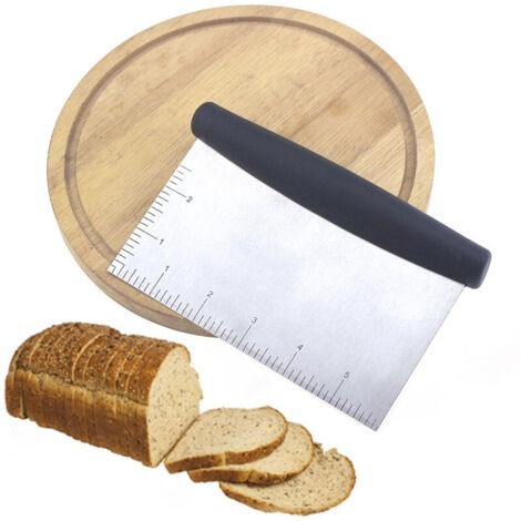 Coupe-nouilles en acier inoxydable, coupe-farine, coupe-pâte, grattoir à farine écaillé double face (1/4)