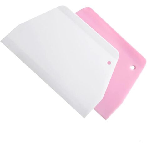 10 Pcs Grattoir à Pâte, Grattoir à Pizza, Outil à Lisser Les Gâteaux, Coupe-Pâte Plastique, pour Cuisine, Pâtisserie, Pizza, Pain, Gâteau(rose+blanc) (1/5)