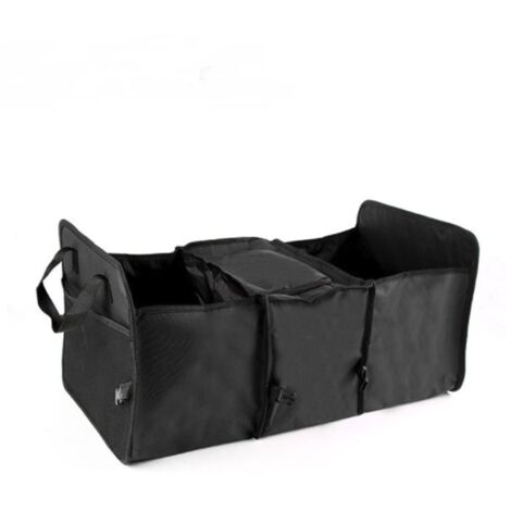 Boîte de rangement pliable et antidérapante, organisateur de coffre de voiture, conteneur de stockage de nourriture pour jouets, sac de rangement de voiture(noir) (1/3)
