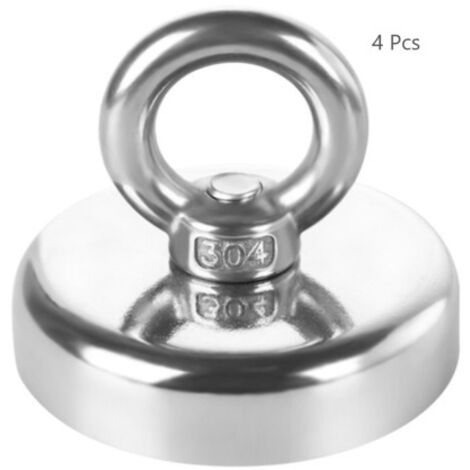 4 Pcs Aimant à œillet en néodyme 32 mm Adhérence 30 kg Super Forte Crochet Magnétique Magnétique Magnétique (1/4)