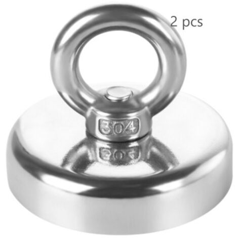 2 Pcs Aimant à œillet en néodyme 32 mm Adhérence 30 kg Super Forte Crochet Magnétique Magnétique Magnétique (1/4)