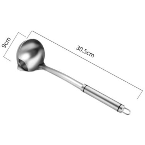 Louche En Acier Inoxydable HEMOTON - Cuillère à Soupe Et Eau Pour Cantine, Hôtel Et Cuisine - 30cm Robuste Et Ergonomique
