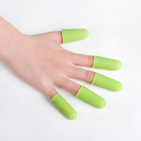Set Silicone Doigt Protecteur Couverture Résistant Aux Coupes Résistant À La Chaleur Couverture De Doigt Excellent Outil De Cuisine De Cuisine(vert) (1/5)