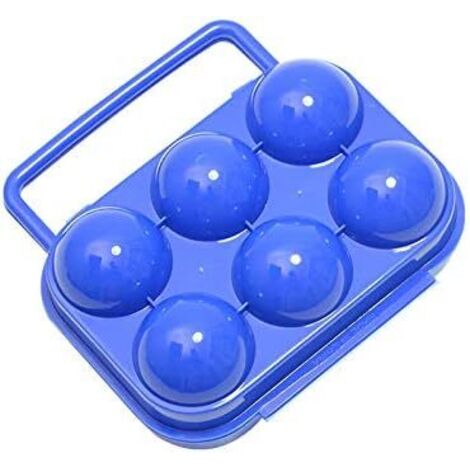 Porte - oeufs en plastique portable pliable 6 récipients de stockage d'oeufs 1pc (bleu) (1/5)