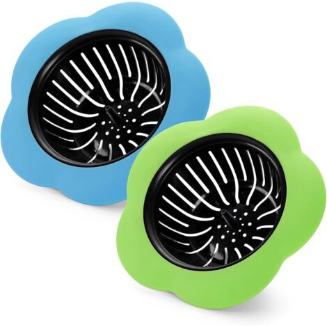 Filtre d'évier pour évier de cuisine drainage silicone bouchon d'évier poubelle évacuation bouchon 2pcs (vert, bleu) (1/5)