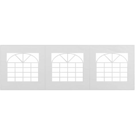 Paroi de remplacement pour tente de brasserie ou pergola, imperméable, montage simple, 6 x 2 m, Blanc (1/5)