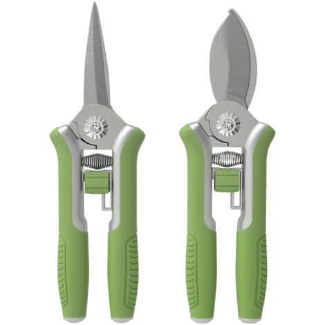 Ensemble d'outils de jardin 2 pièces Outil de jardin en acier inoxydable Outils de jardinage avec sécateur coupe-branches Vert+Argent (1/5)