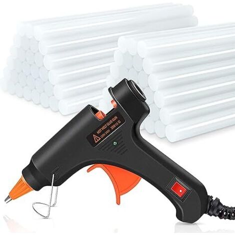 Pistolet à colle chaude Pistolet à colle chaude + 60 bâtons de colle chaude Bâtons de colle transparents pour le bricolage et les réparations rapides à la maison et au bureau, pistolets à colle 20 wat (1/5)