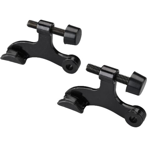 2 pièces butée de porte à goupille de charnière robuste réglable butée de porte à goupille de charnière en argent frotté à l'huile avec amortisseur de pare-chocs en caoutchouc noir (1/5)