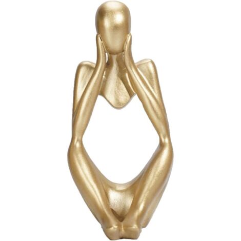 Comme décoration d'intérieur, résine abstrait penseur sculpture statue étagère décoration salon, bureau, étagère, Bureau 1pc (or contempler) (1/5)