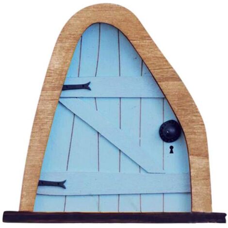 Jardin Fée Porte Miniature Fée Arbre Ornement Maison Porte Fenêtre Sculpture Décoration Arbre Jardin Art Jardin Sculpture 1 pcs (Bleu) (1/5)