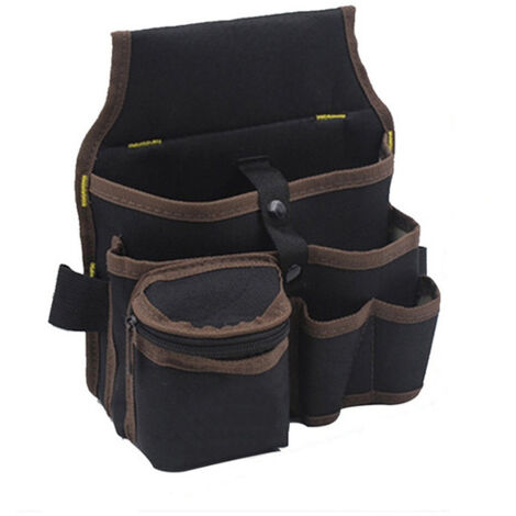 Électricien matériel sac à outils toile taille sac sac ceinture sac de rangement Oxford tissu sac à outils 1pc (bord marron) (1/5)