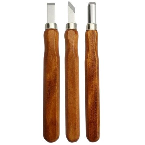 Ensemble de couteaux de sculpture en bois ensemble d'outils à main en acier au carbone outil de sculpture en bois ciseau ensemble de couteaux en bois pour la sculpture bricolage artisanat 3pcs (1/5)