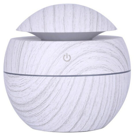 Humidificateur à grain de bois USB 7 couleurs LED interchangeables diffuseur d'arôme d'huile essentielle 1 pièces (blanc) (1/5)