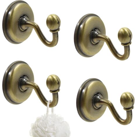 Vintage crochet suspension stand - métal mur en fer pour rideau de style européen chapeau porte placard design unique robe mur cuisine salle de bains crochet 4pcs (bronze) (1/5)