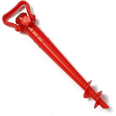 Porte - parasol, parasol à manche de sol, plage de cheville inférieure, pour parasol support de parasol universel (rouge) (1/5)