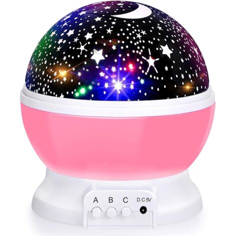 Baby Night Light, projecteur de lune rotation à 360 degrés - 4 ampoules LED, 8 lumières de changement de couleur, lumière de nuit errante, cadeau unique pour anniversaire, crèche, dame, enfant, bébé 1 (1/5)