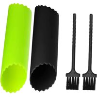 Lot de 2 éplucheurs d'ail, éplucheurs d'ail en Silicone Rouleaux à l'ail, éplucheur de légumes Ustensiles de Cuisine, Passe au Lave-Vaisselle--Envoyer 2 pinceaux(vert et noir)