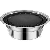 Barbecue coréen Barbecue charbon de bois avec ustensiles de cuisson en acier inoxydable antiadhésif Portable poêle à charbon avec plateau pour Barbecue de Camping en plein air