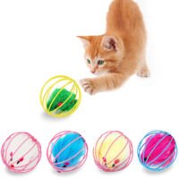 Chat chaton jouet interactif Rolling Cat ball jouet cage à l'intérieur de la plume de souris jeu jouet 1pc (couleur aléatoire)