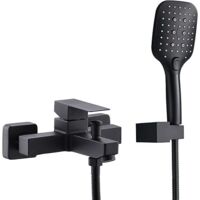 Robinet de baignoire noir, robinet de baignoire avec douche à main robinet de baignoire mural pour salle de bain salle de bain