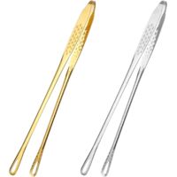 Pinces de cuisson, pinces à viande, acier inoxydable avec poignée côtelée, pinces à barbecue pour la cuisson 2pcs (pince à barbecue 28CM argent, pince à barbecue 28CM or)