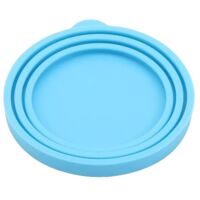 Silicone PET pot Chat Chien nourriture pot couvercle 1pc (bleu ciel)
