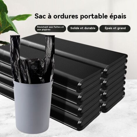 Sacs poubelle noirs jetables épais de 40 x 60 cm, format gilet, lot de 50. (1/5)