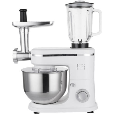 Robot Pâtissier Avec Écran, 1500w, Bol Mélangeur 6l Avec Fonction Fermentation Et Chauffage, Balance Intégrée, 12 Vitesses, Minuterie, 3mélangeurs - Fouet, Batteur, Crochet, Beige (1/5)