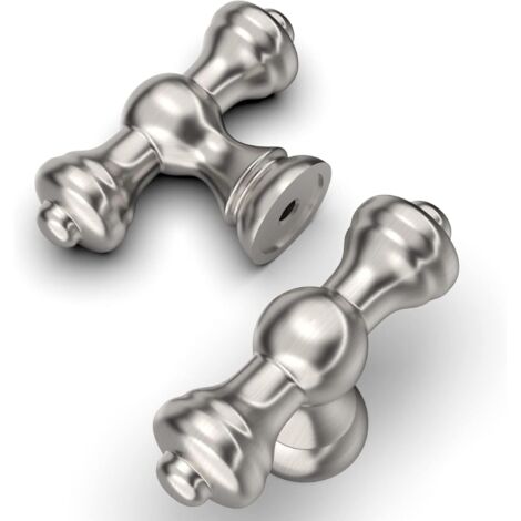 6 Pièces Boutons De Meuble Nickel Brossé, Vintage, Pour Armoires, Tiroirs Et Portes De Cuisine Uk0017 (1/5)