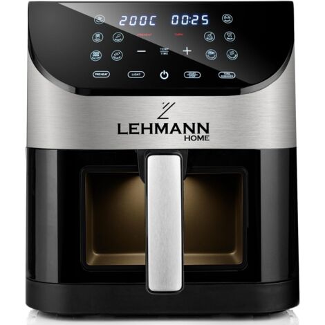 Friteuse À Air Chaud 6l Avec 10 Programmes De Cuisson, Friteuse À Air Chaud 1500 W Et Contrôle De La Température 76-200°C, Air Fryer Avec Minuterie Et Écran Tactile Led Numérique