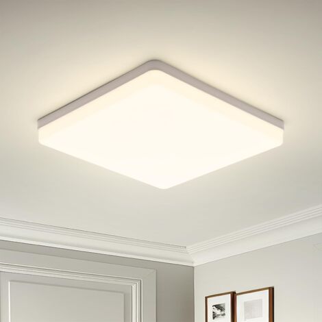 Plafonnier Led 48w 30 Cm, Lampe De Plafond Carrée 4320 Lumen, Blanc Neutre 4000k, Luminaires Intérieur Pour Salon, Cuisine, Chambre, Couloir, Salle De Bain [Classe Énergétique E] (1/5)