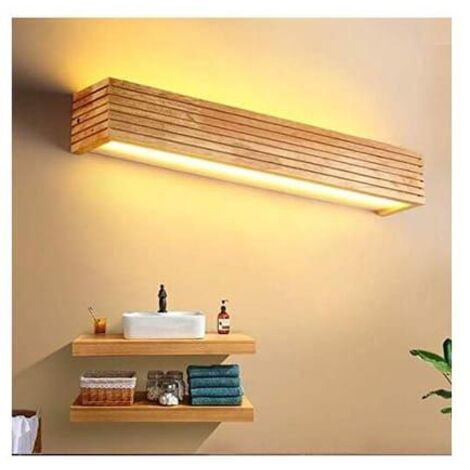 Applique Murale Led Appliques Luminaire Intérieur Bois Lampe De Mur Lumière Chaude Lampe Pour Chambre Salon Bureau Couloir (35cm) (1/4)