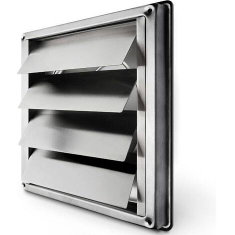 Grille Ventilation 150 Mm Automatique Grille De Hotte Résistant Aux Intempéries/Mesure Carrée 184x184mm / Aeration Inox (1/4)