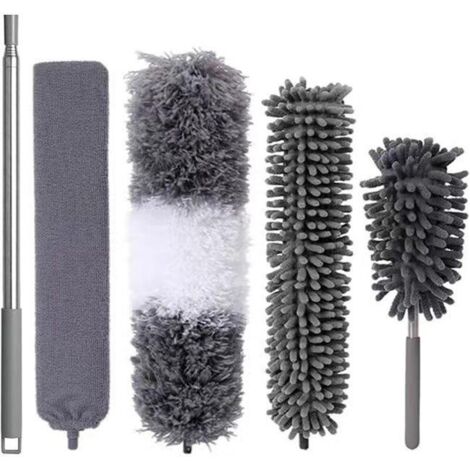 5 Pièces Plumeau Poussière Plumeau Telescopique Plumeaux Télescopiques En Microfibre Lavable Plumeau Toile D'araignée Poussière Longueur (1/2)