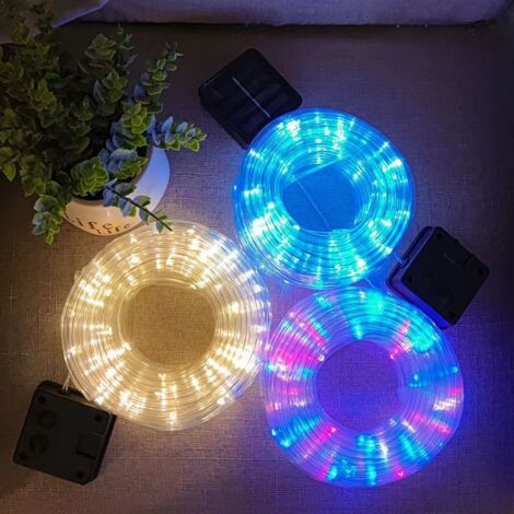 Guirlande lumineuse décorative extérieure étanche à énergie solaire LED, 22 mètres de long avec 200 lumières LED, colorée, compatible avec une télécommande.