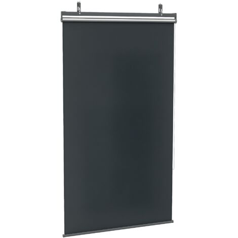 Store vertical Outsunny, hauteur réglable, fermeture par chaînette, crochets inclus, 124 cm x 222 cm, gris foncé