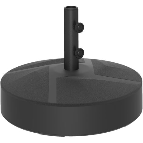 Pied de parasol lestable jusqu'à 30 kg, support rond pour parasols de 36/38/48 mm, noir