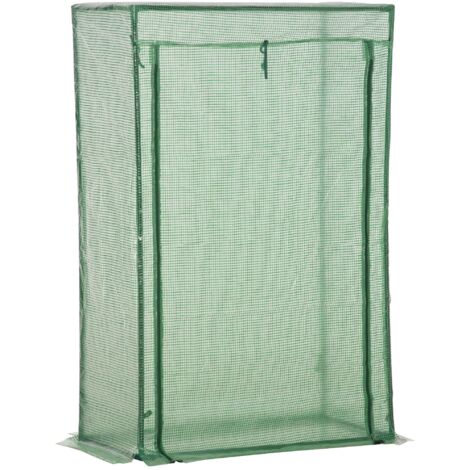 Serre Outsunny avec porte, serre d'hiver en acier et aluminium, serre chaude pour balcon, jardin, serre à tomates 100x50x150cm, serre pour tomates, légumes, fleurs, plantes, verdure